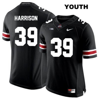 Youth NCAA Ohio State Buckeyes Malik Harrison #39 College Stitched Authentic Nike White Number Black Football Jersey QE20H52YY